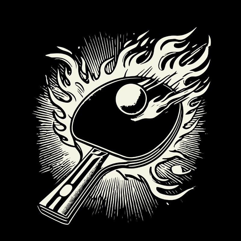 Flaming Table Tennis Racket Table Tennis