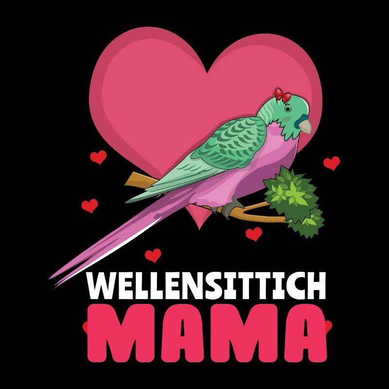 Maman perruche aimant les amis perroquets