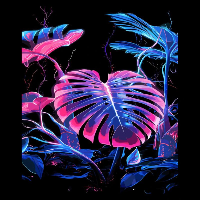 Neon Monstera Pflanze