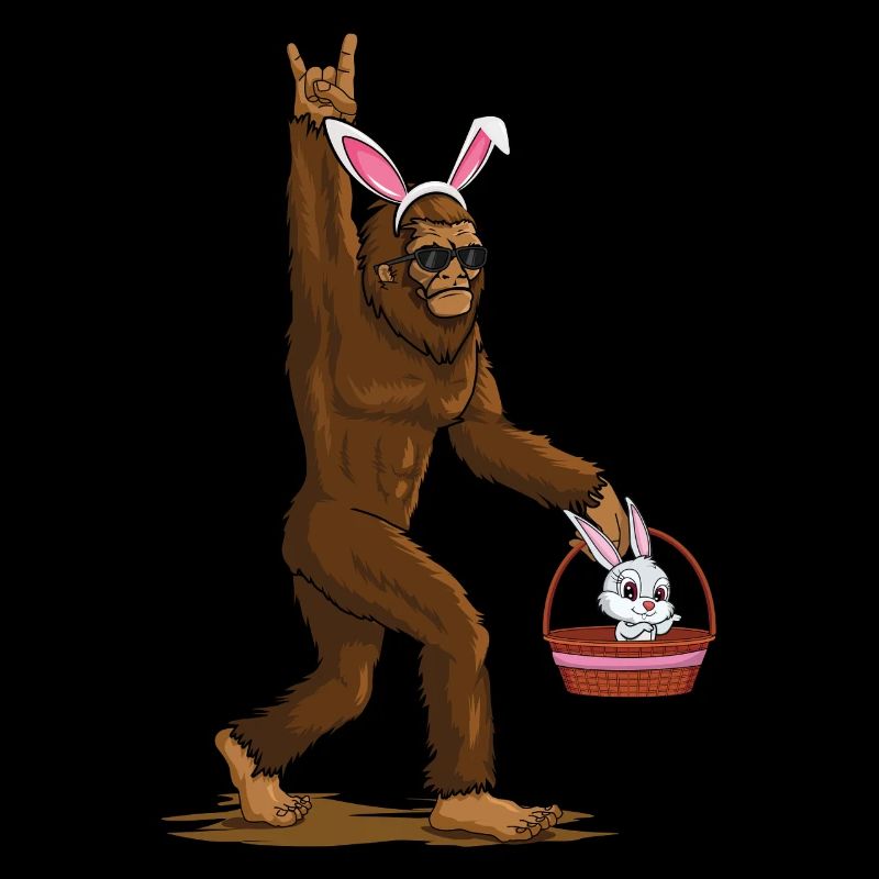 Funny Bigfoot With Easter Bunny Easter Fun