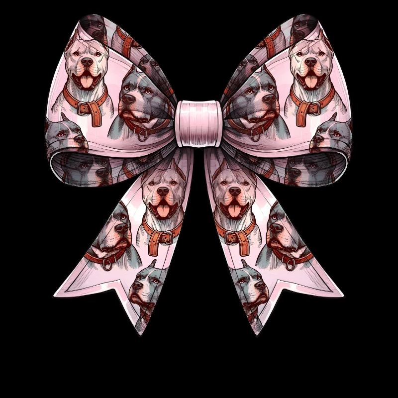 Coquette Bow Pitbull Dog Mom Pattern Pink