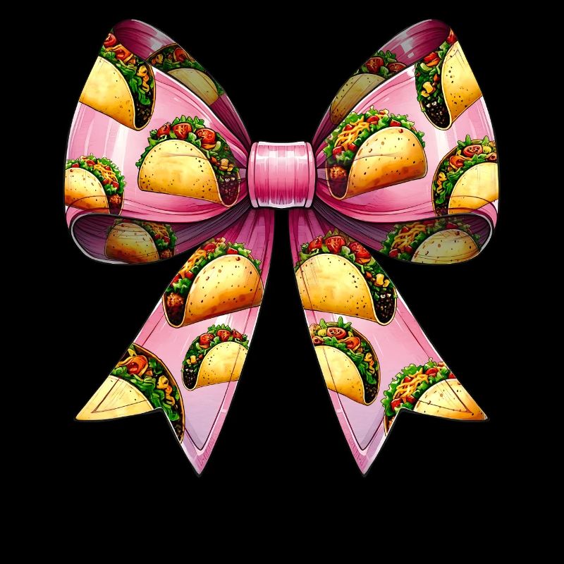 Coquette Bow Tacos Mexican Food Pattern