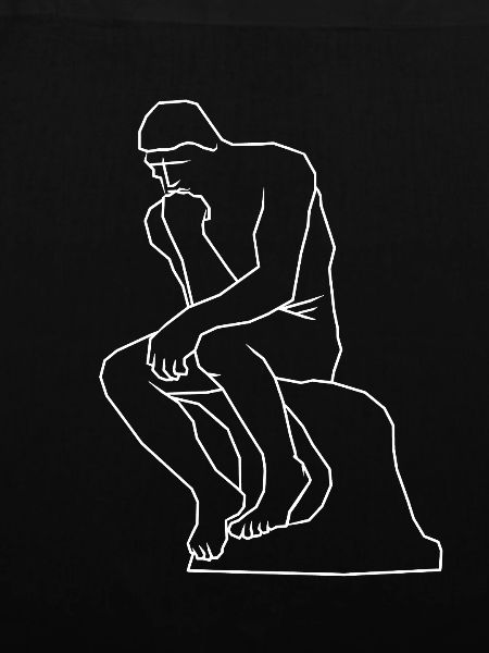 Die Denker-Statue Strichzeichnungen