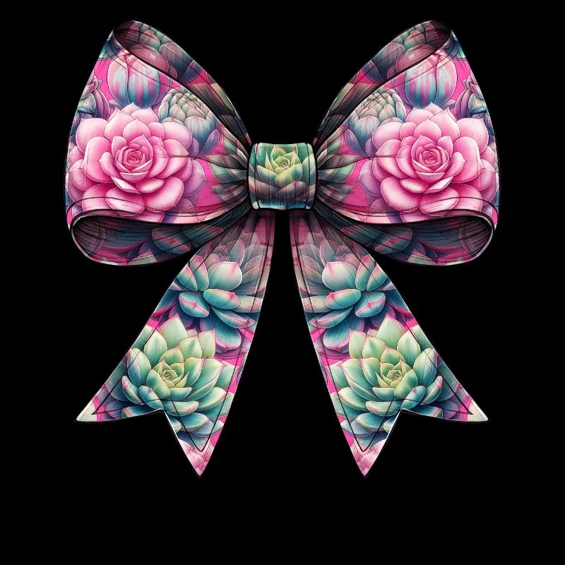 Coquette Bow Succulent Cactus Plant Pattern Mom