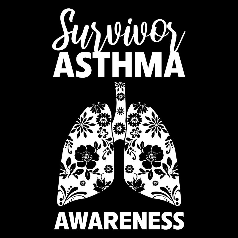 Asthma Bewusstsein Überlebender Mit Blumenmotiv