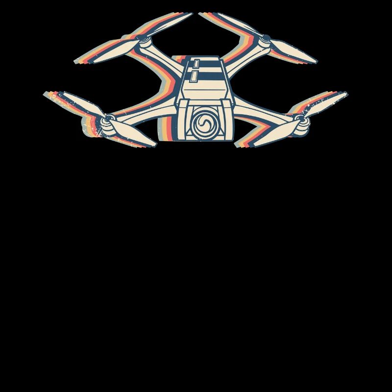 Drone Pilot Quadcopter RC Retro Line Art