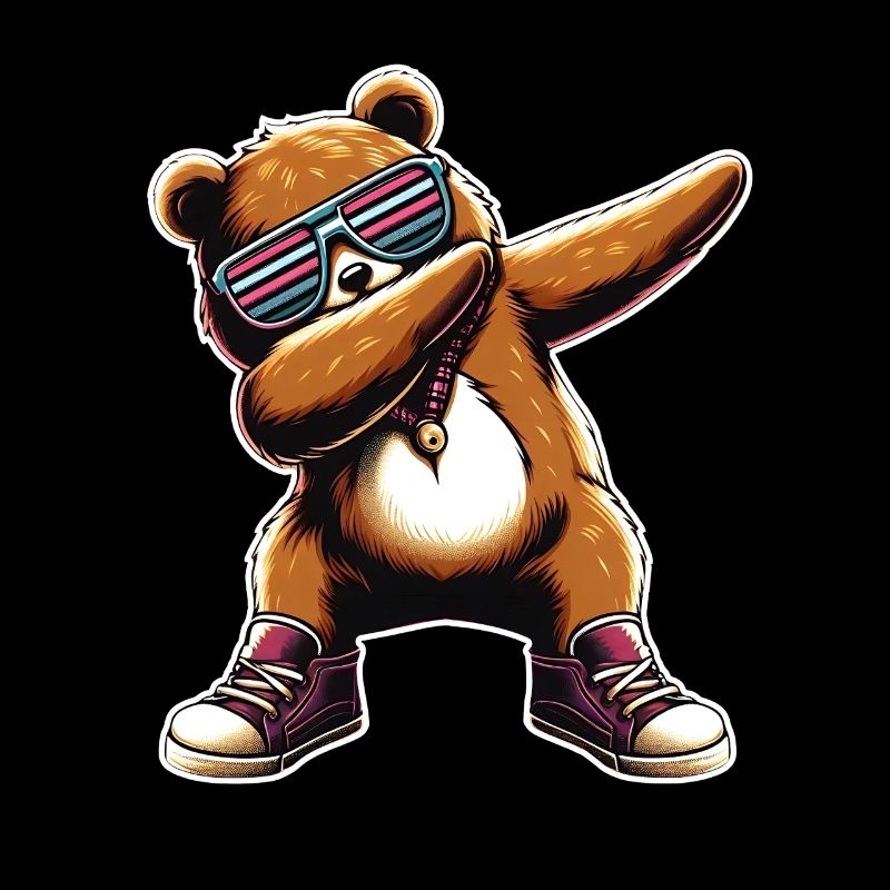 Dabbing Bear Wearing Cool Sunglasses Bear Lovers