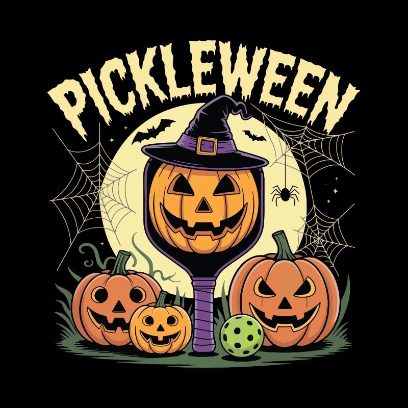 Pumpkin Pickleween Pickleball Player Halloween