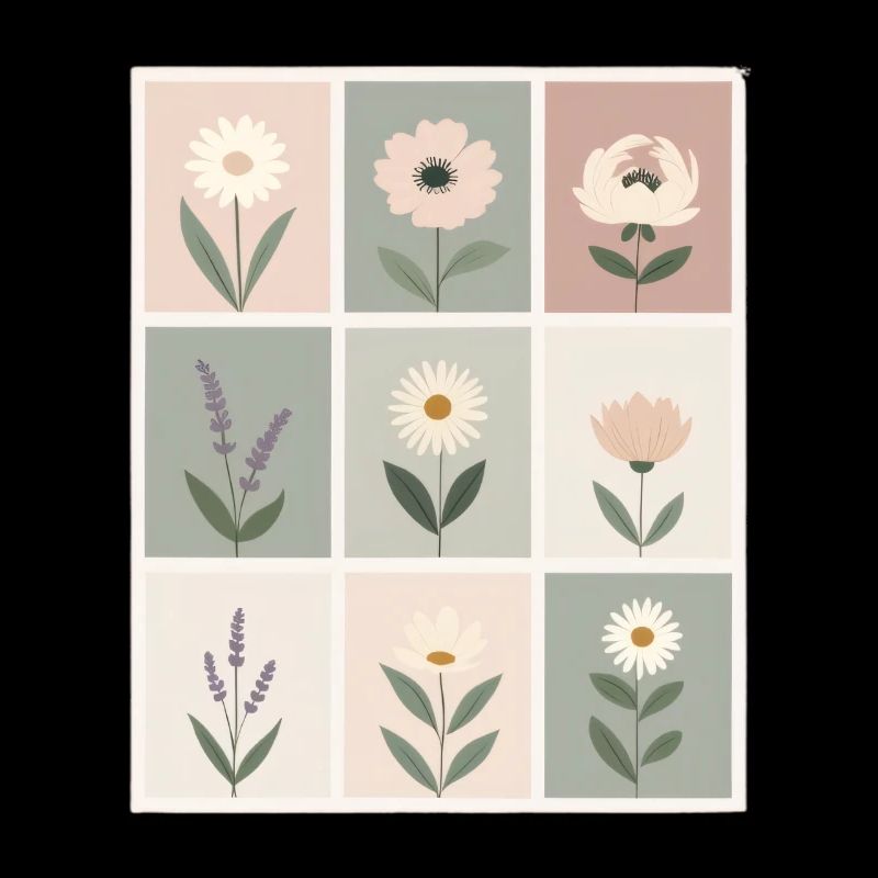 Floral patterns in soft pastel colors