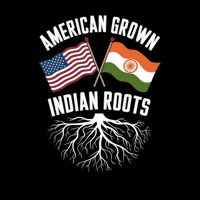 Conception de drapeau de racines indiennes cultivées aux États-Unis