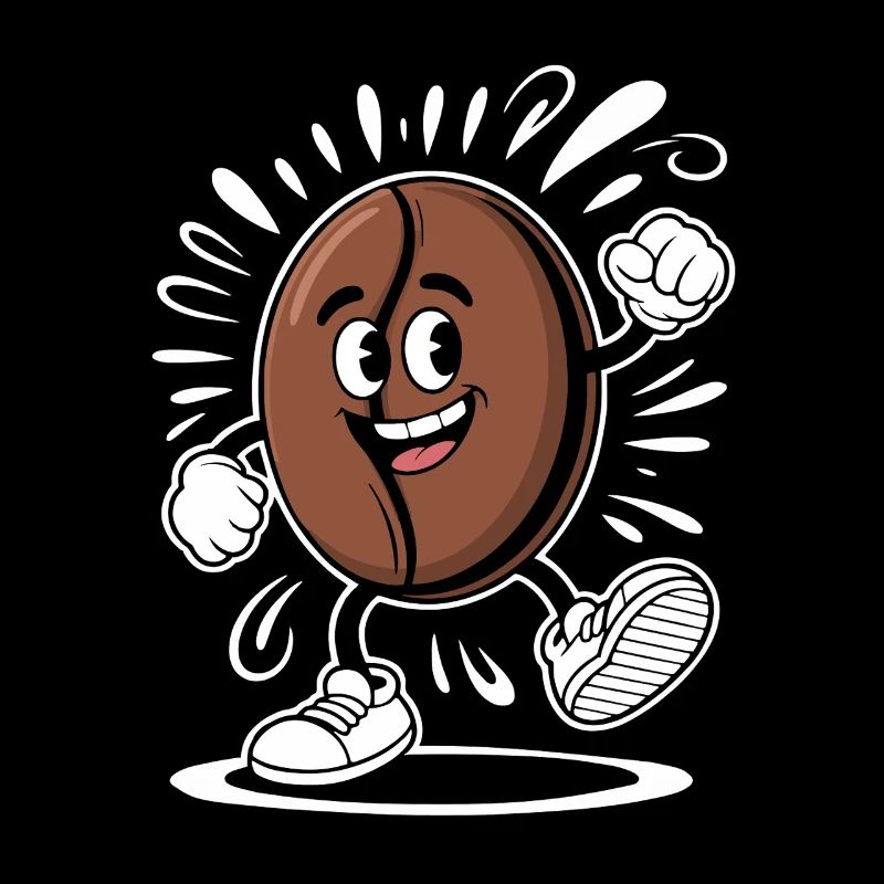 Dancing Coffee Bean Cartoon Coffee