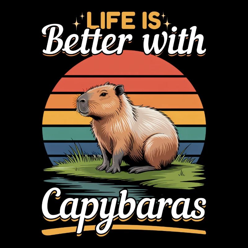 Funny aesthetic Kawaii Capybara