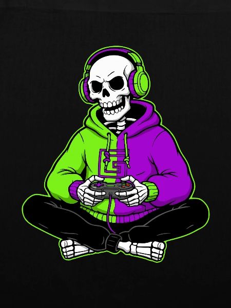 Skeleton Gamer Halloween Gaming
