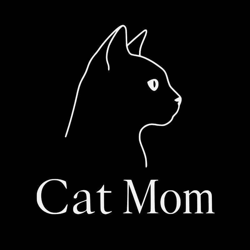 Maman chat – Dessin au trait de chat minimaliste