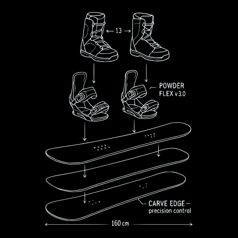 Conception de technique de plan de snowboard