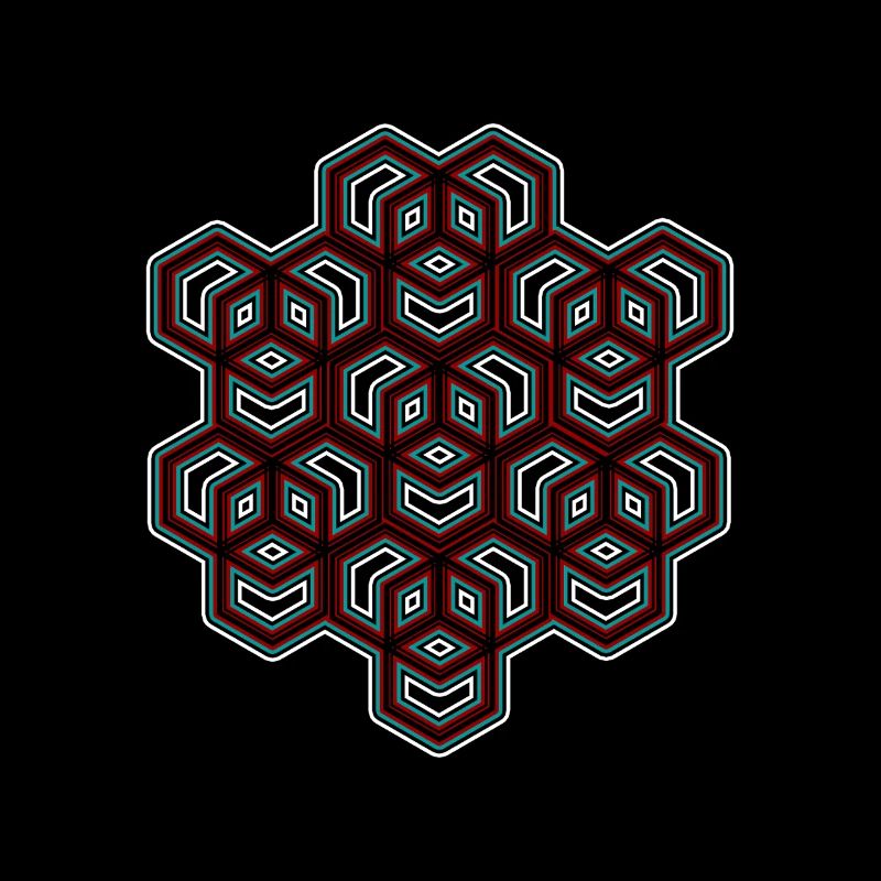 Festival Party Celebrate Geometric Cube Pattern