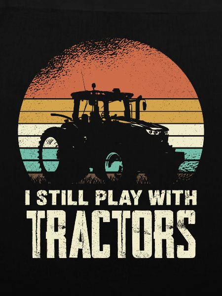 Retro Traktor Silhouette mit Schrift