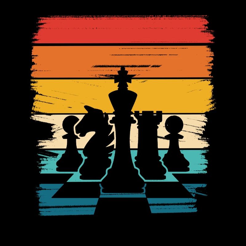 Regenbogen Schachfiguren Silhouette