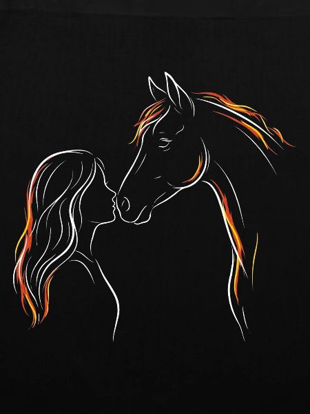 Pferdemädchen-Silhouette