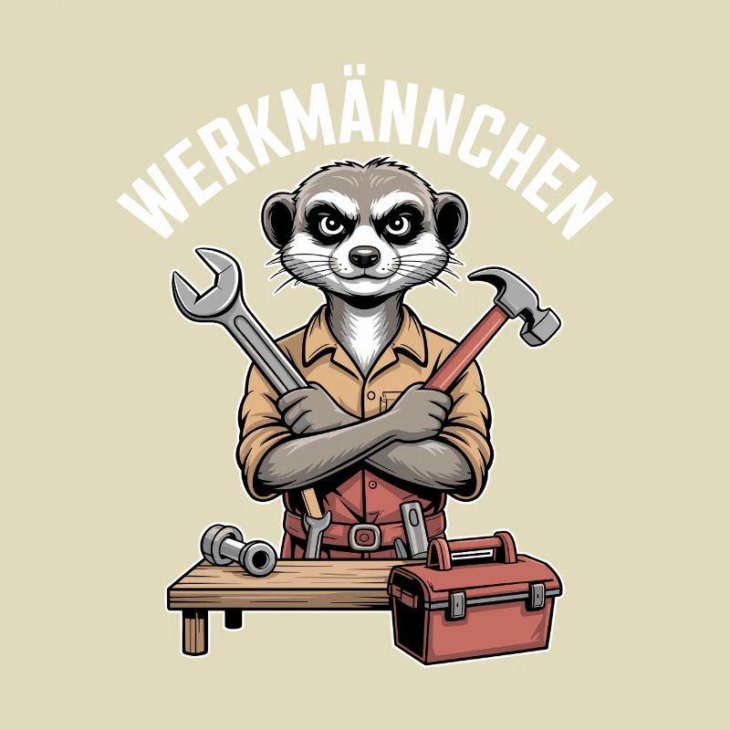 Erdmännchen Echter Heimwerker Mann Handwerker