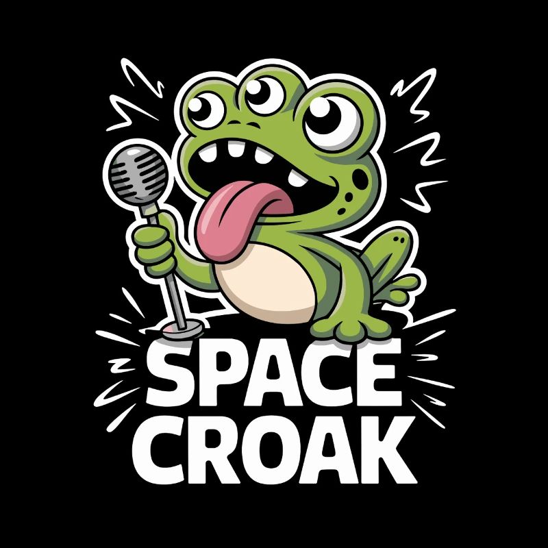 Space Croak Alien Frog Singer Funny Space