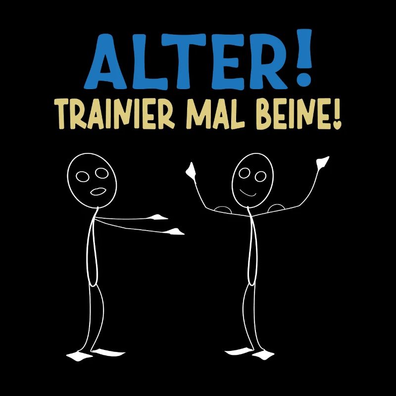 Strichmännchen ALTER TRAINIER MAL BEINE Lustiges