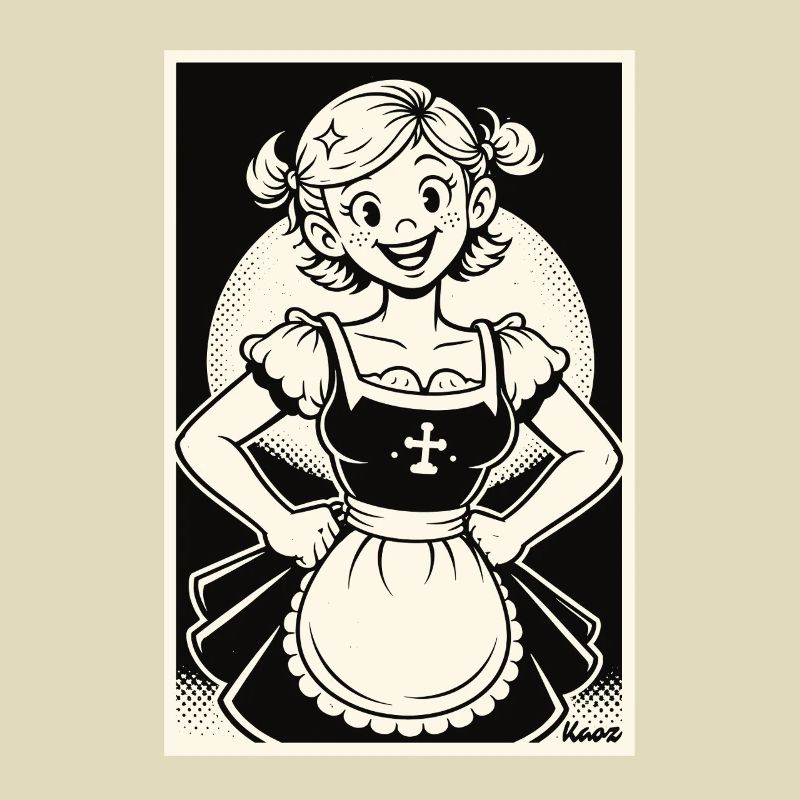 Dirndl Mädchen Cartoon