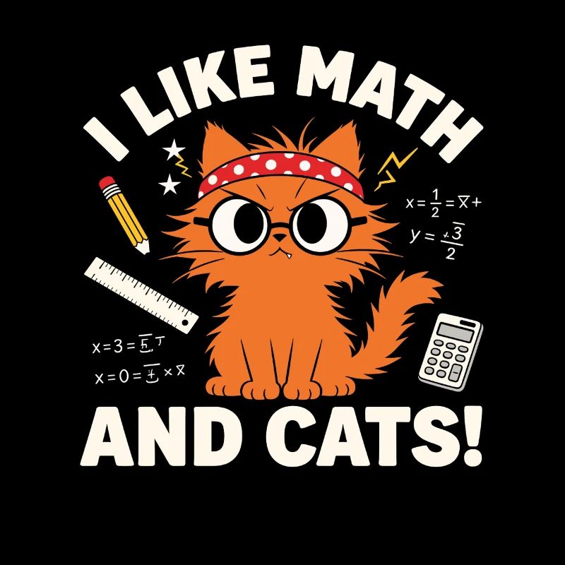 J’aime les maths et les chats Professeur drôle Chat