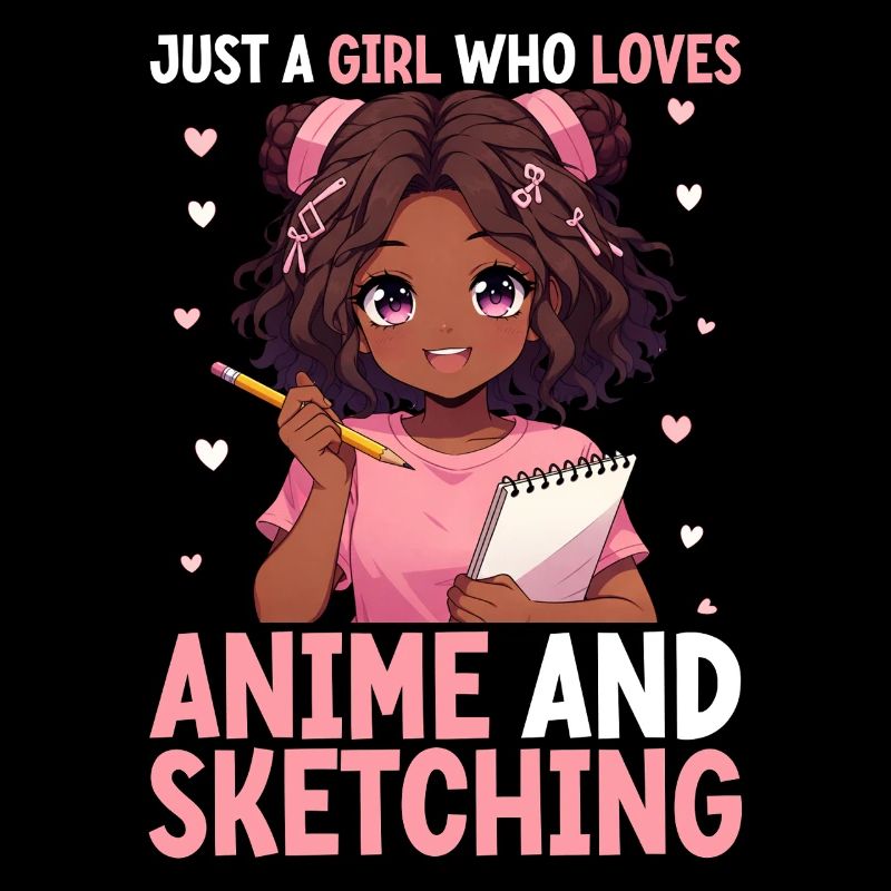 Nur Ein Mädchen, Das Anime Liebt Und Afro Zeichnet