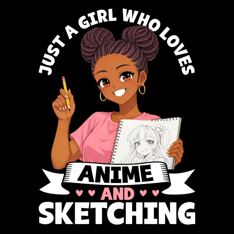 Nur Ein Mädchen, Das Anime Liebt Und Afro Zeichnet