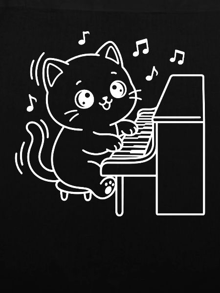 Klavier Kawaii Katze Pianist