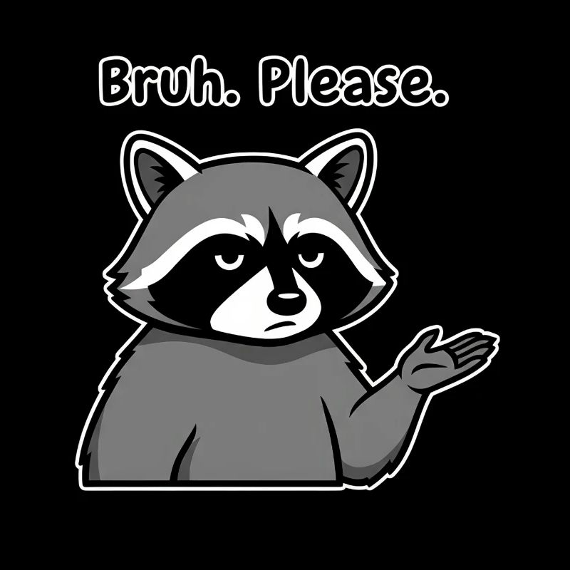 Bruh Please Raccoon Meme