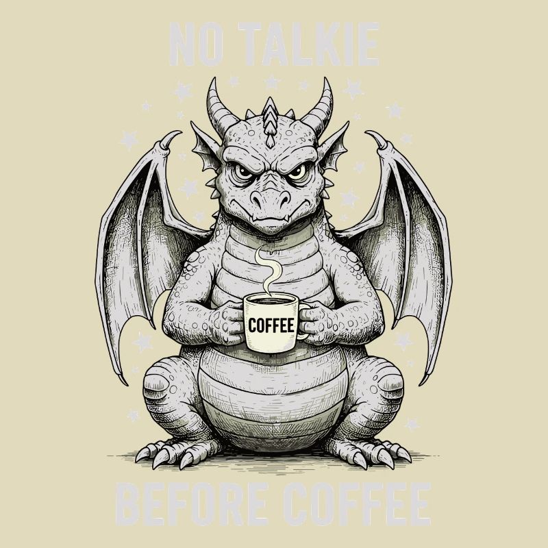 No Conversation Before Coffee Lover Dragon