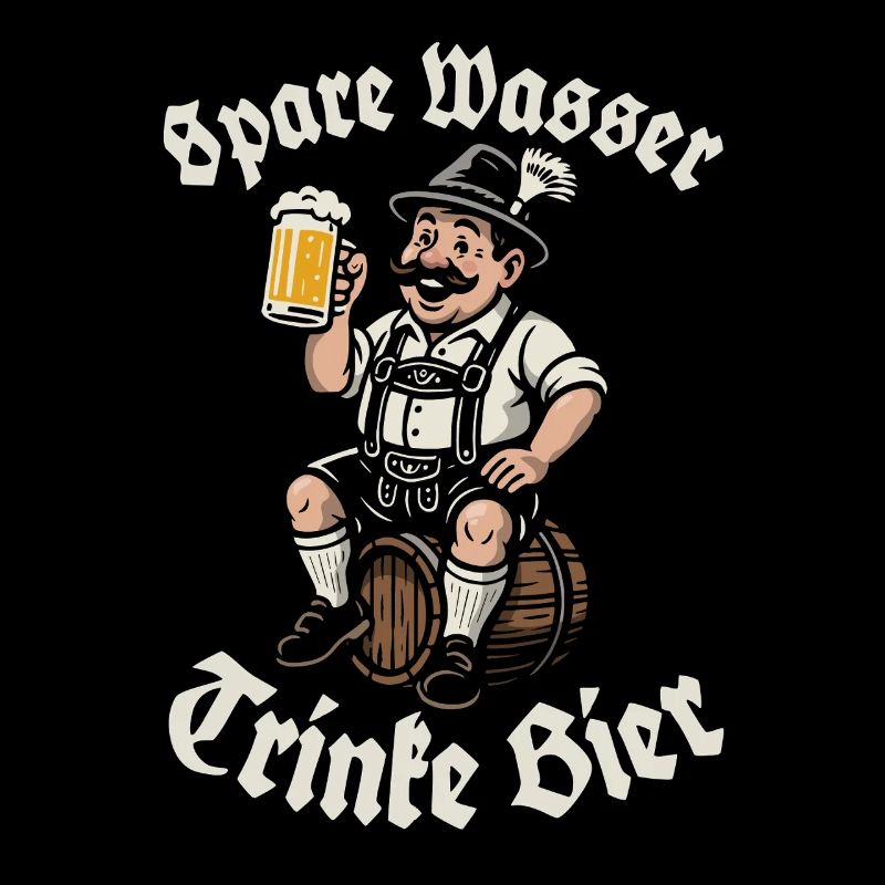 Spare Wasser, trinke Bier - Biertrinker - Spruch