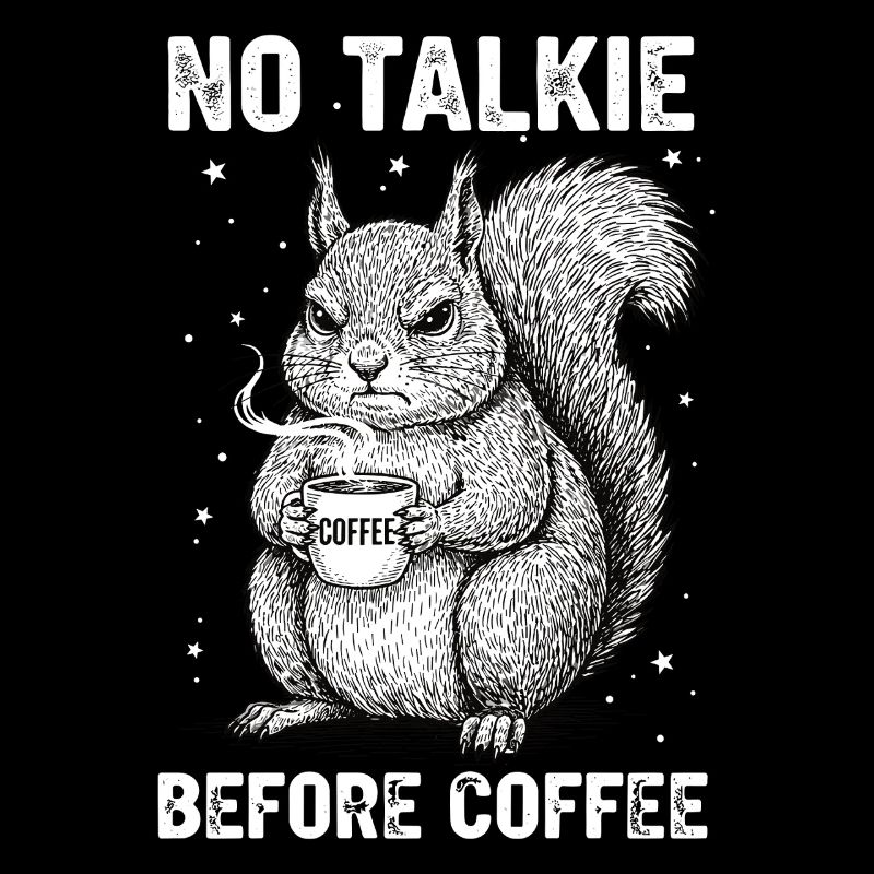 No conversation in front of coffee lover squirrel