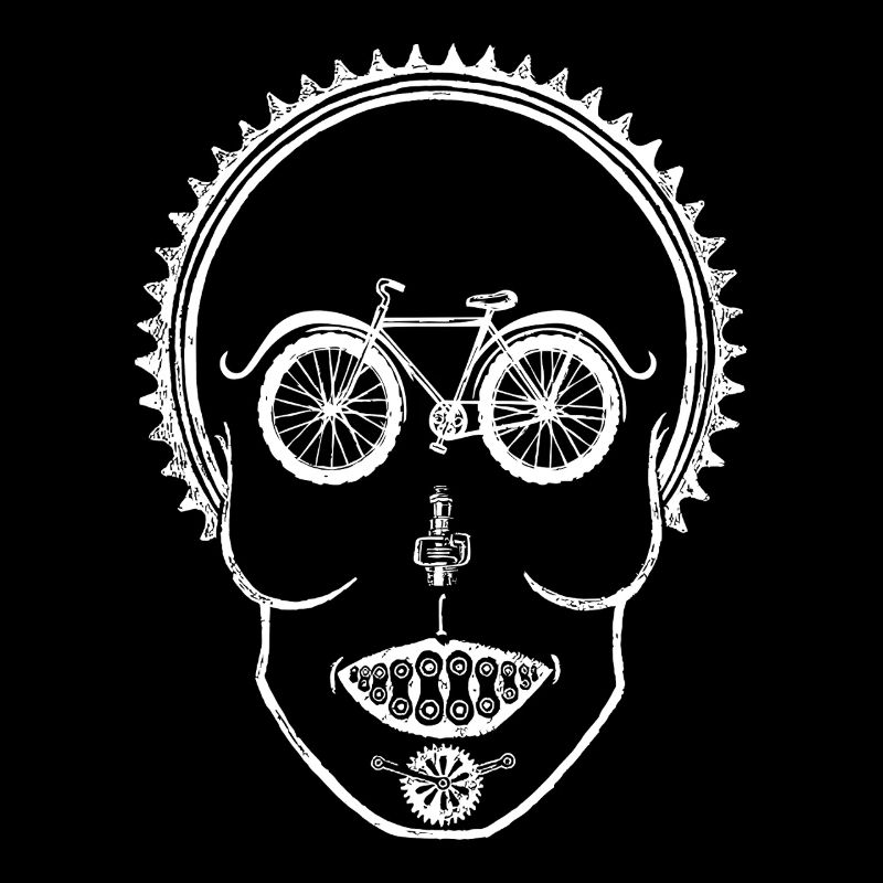 Bicycle Skull Optical Illusion Cycling Design