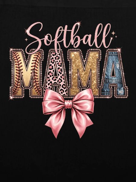 Softball Mama Coquette Leopard Bow