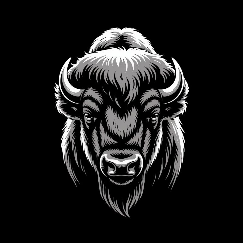 Grauer Bison Kopf