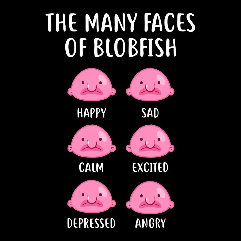 Blobfish Emotionsgitter-Tee-Kunst