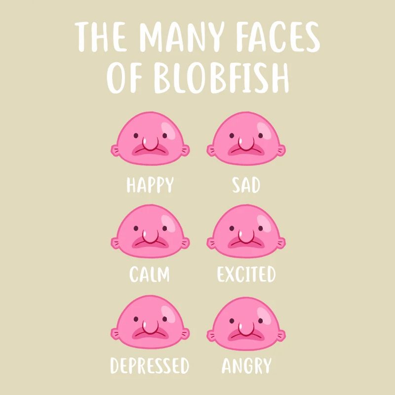 Blobfish Emotion Grid Tee Art