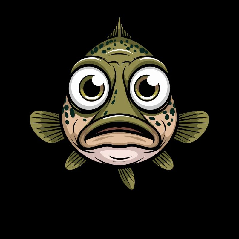 Funny Fish With Big Eyes Cartoon Fish