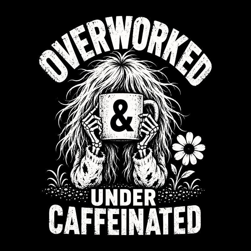 Kaffee Overworked Under Caffeinated Shirt