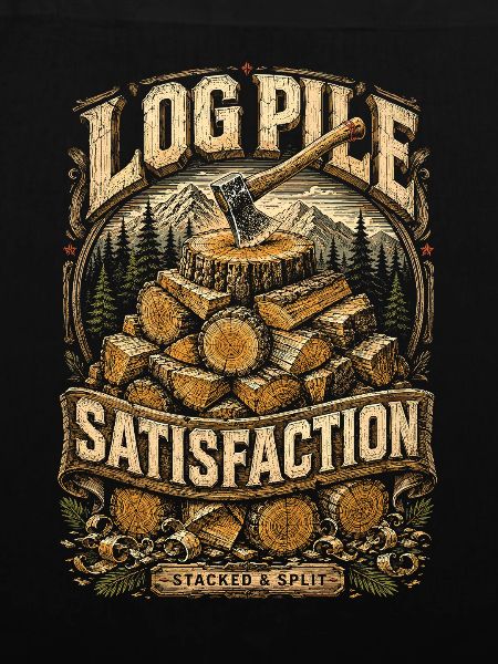 Holzfäller Baumfäller Log Pile Satisfaction