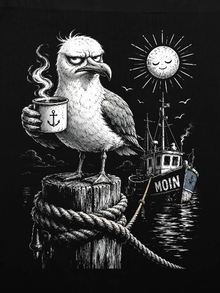 MOIN – Grumpy Seagull with Coffee
