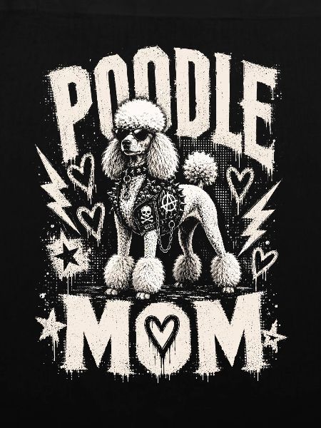 Pudel Mama Motiv mit Herz
