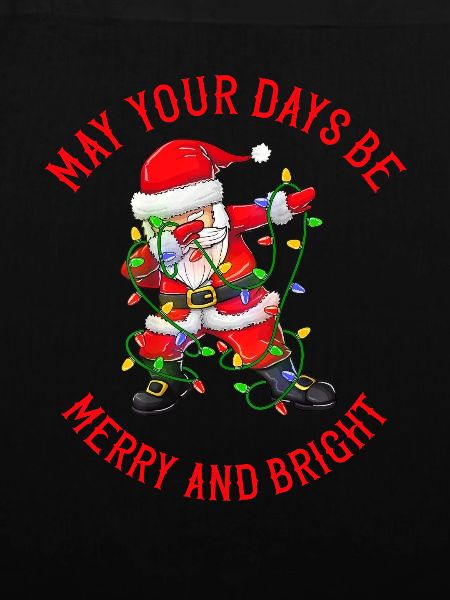 Dabbing Weihnachtsmann Lichterkette Merry Bright