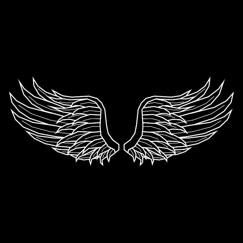 Digital Wings – Modern Line Art in White