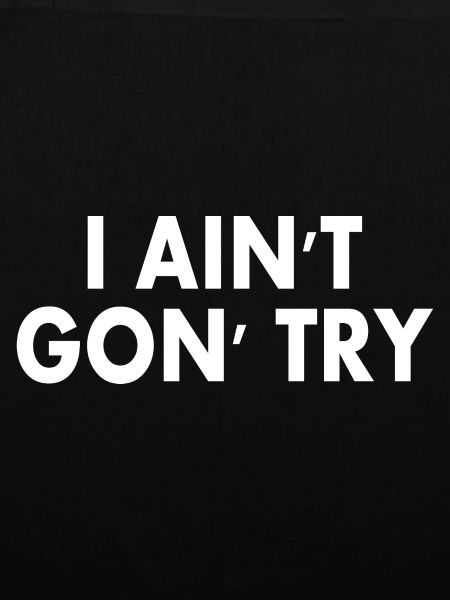i aint gon try