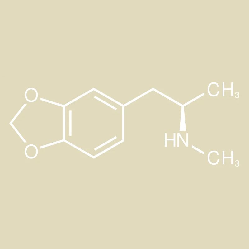 Formule développée de la molécule d'ecstasy MDMA