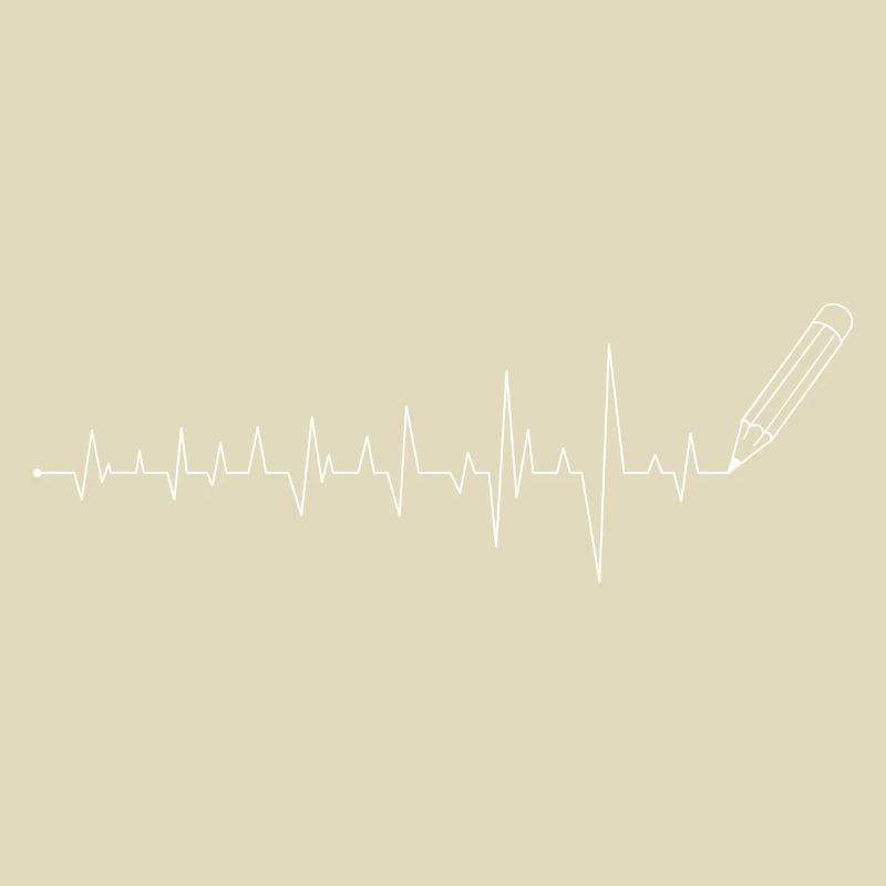 ECG Pencil Line Art